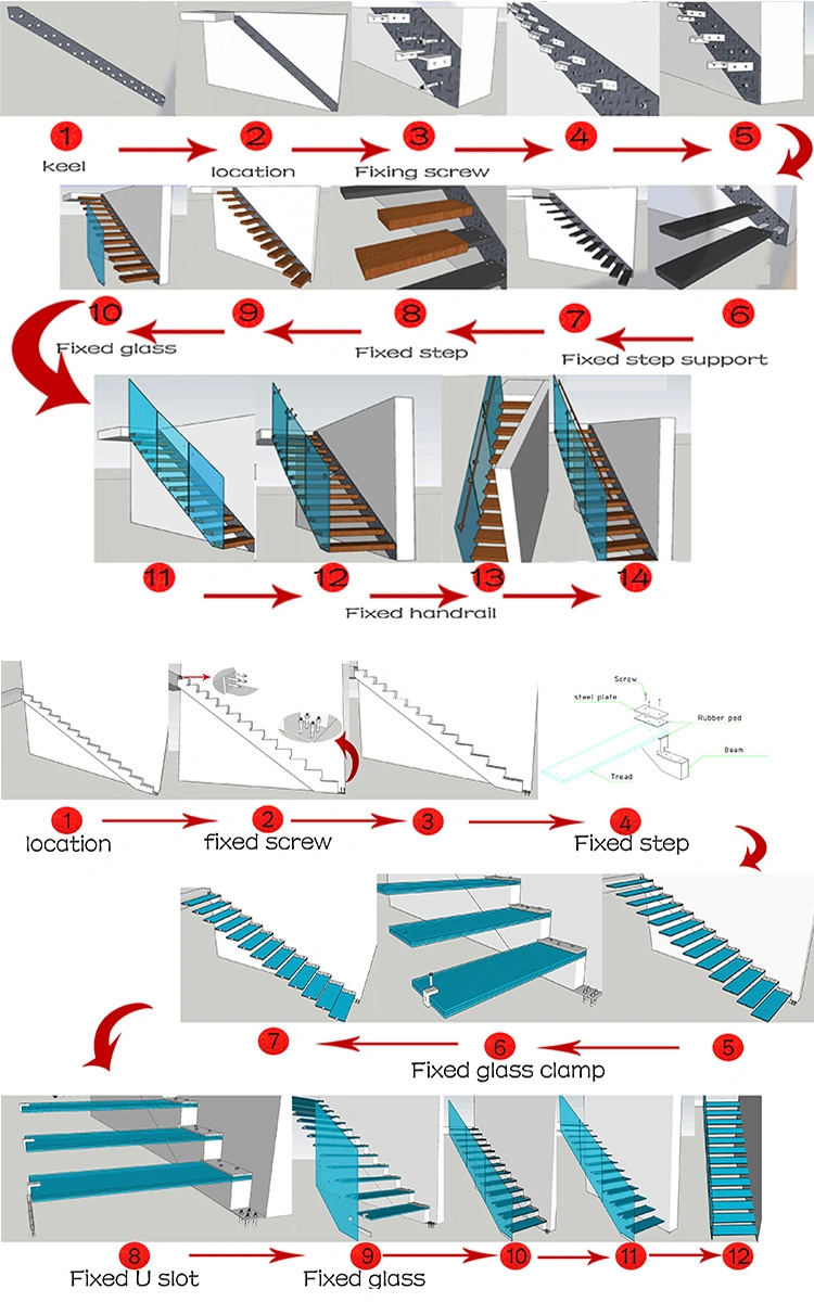 Modern Staircase Design Internal Floating Stair with LED Light